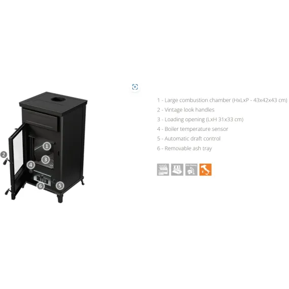 Vedovn Termorossi Dora, sort, 16,4kw