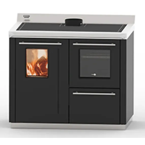 Vedkomfyr Termorossi Bosky F 30 Square Evo 5 Gunmetal, 12,5kw