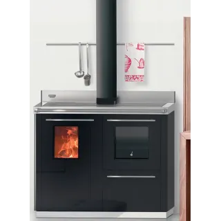 Vedkomfyr Termorossi Bosky F 30 Square Evo 5 Gunmetal, 12,5kw