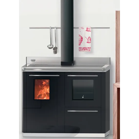Vedkomfyr Termorossi Bosky F 30 Square Evo 5 Gunmetal, 12,5kw