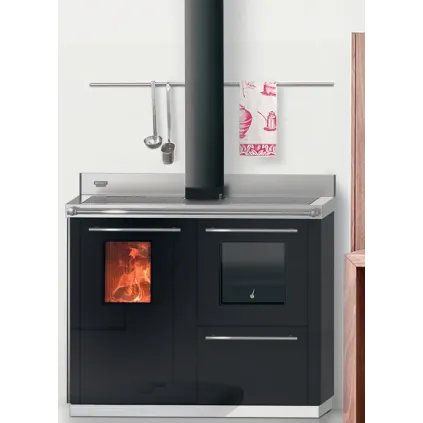 Vedkomfyr Termorossi Bosky F 30 Square Evo 5 Gunmetal, 12,5kw
