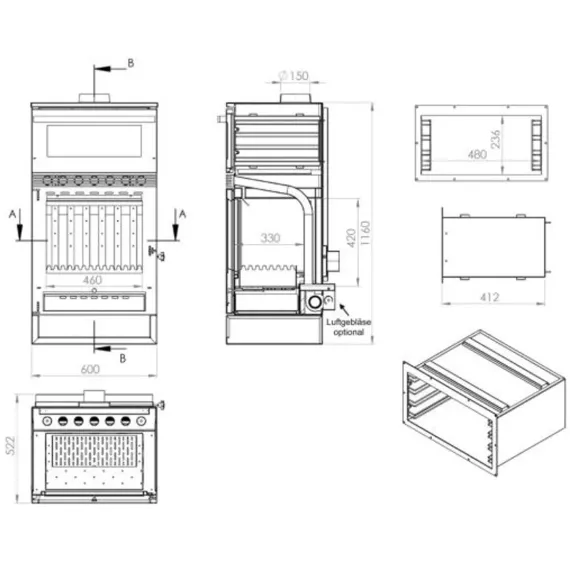 TEBA TKS-15. Vedovn med steikovn, 12KW